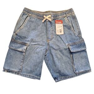 Wrangler Five Star Denim‎ Cargo Shorts Boys Size XXL 18 Blue Relaxed Drawstring